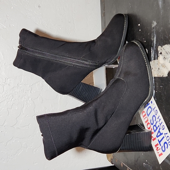 HIGH LIGHTS Fabric Sock Bootie 7M Black - Picture 1 of 14